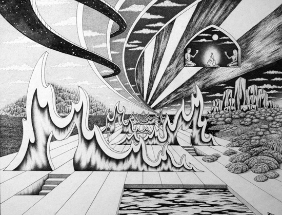 Flame drawing - Aug 18, 2011